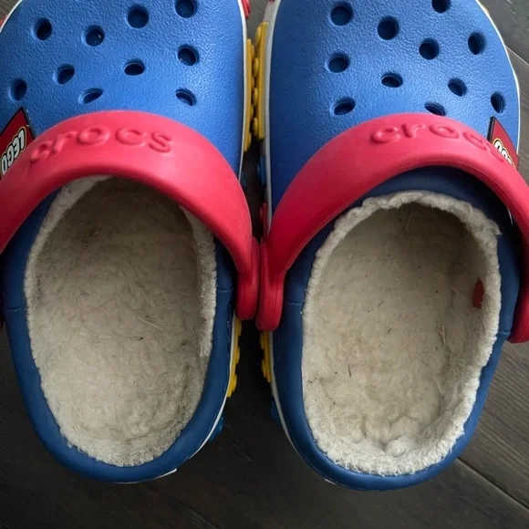 Crocs Kids Crocband LEGO Clog Blue & Red Brick‑Stud Sandals – Toddler Size 6‑7 - Picture 4 of 6